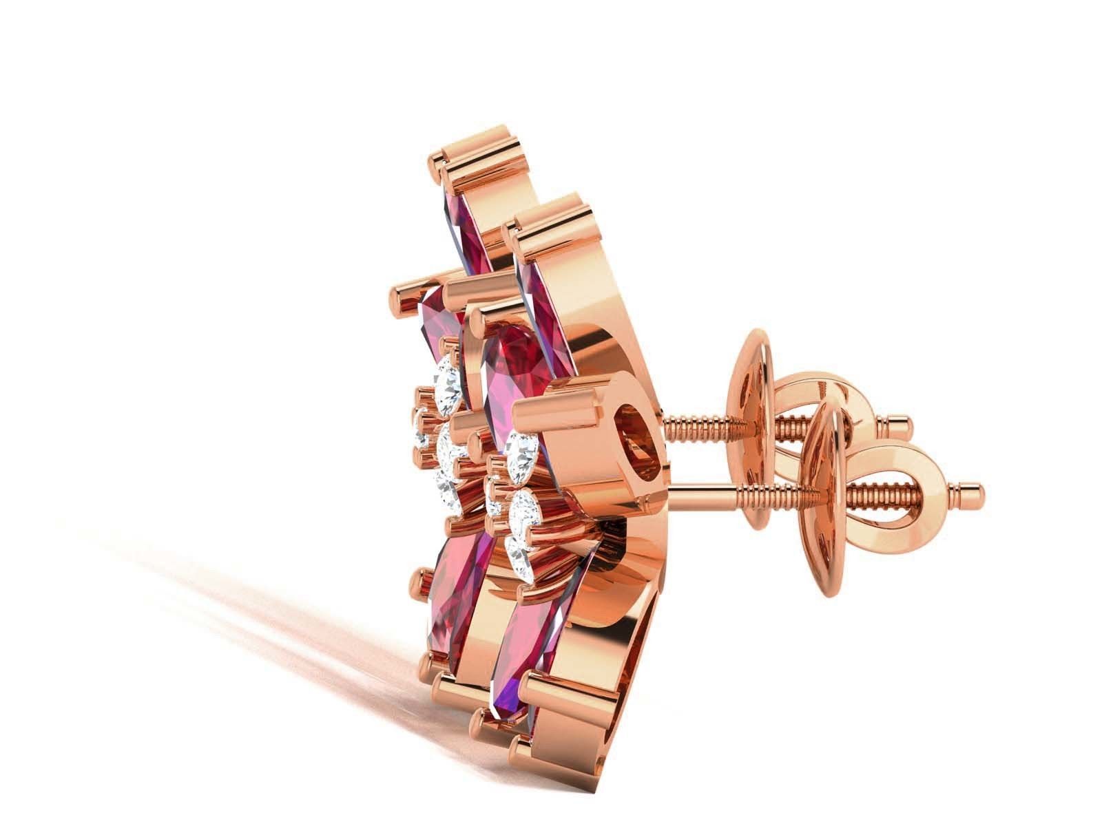 Diamond Studs Earrings 3dm render details 3D print model_5