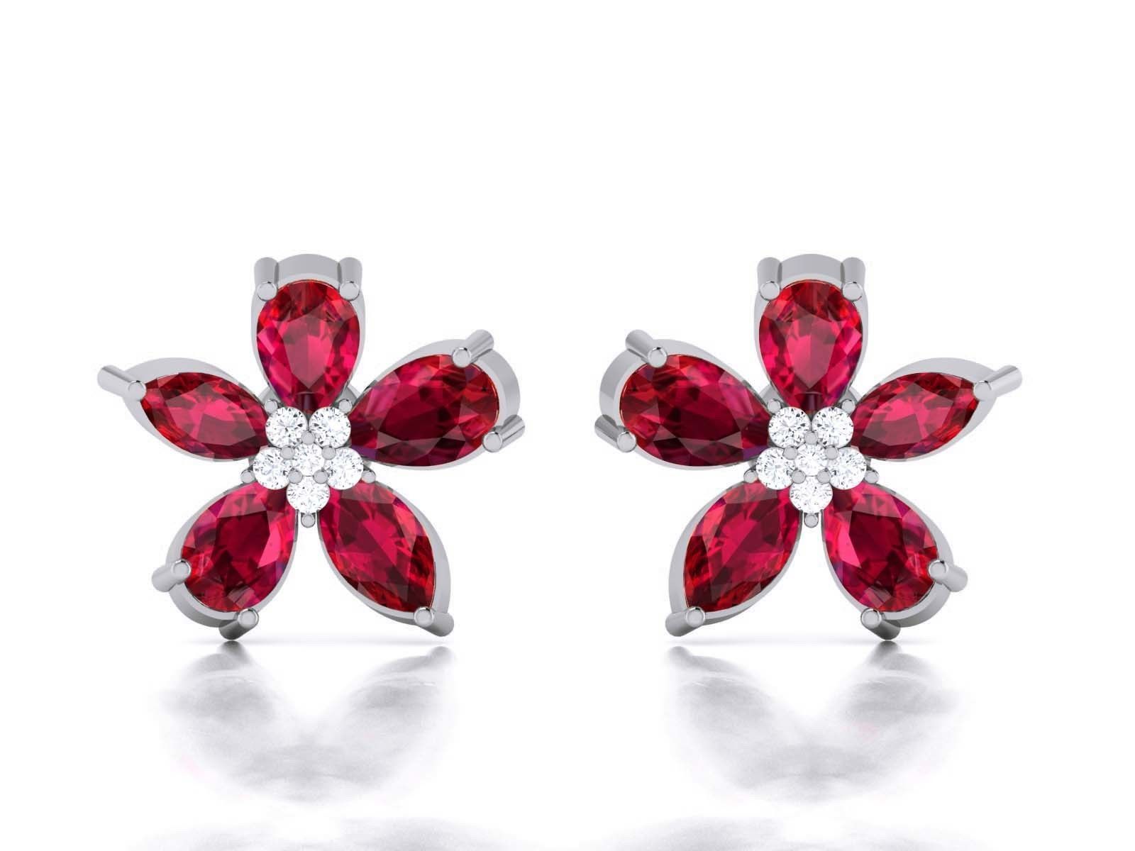 Diamond Studs Earrings 3dm render details 3D print model_2