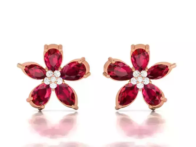 Diamond Studs Earrings 3dm render details