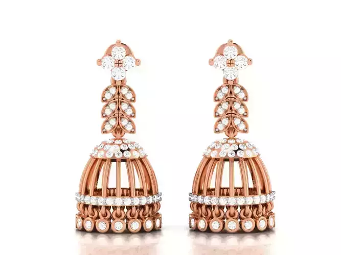 Diamond Hanging Earrings 3dm render details
