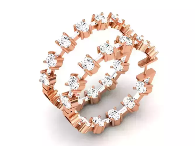 Diamond Hoops Earrings 3dm render details