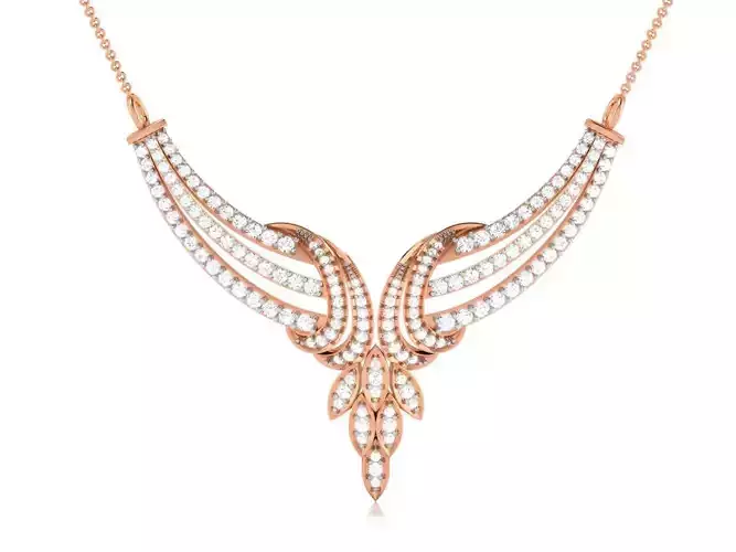 Diamond Pendant Necklace 3dm render details