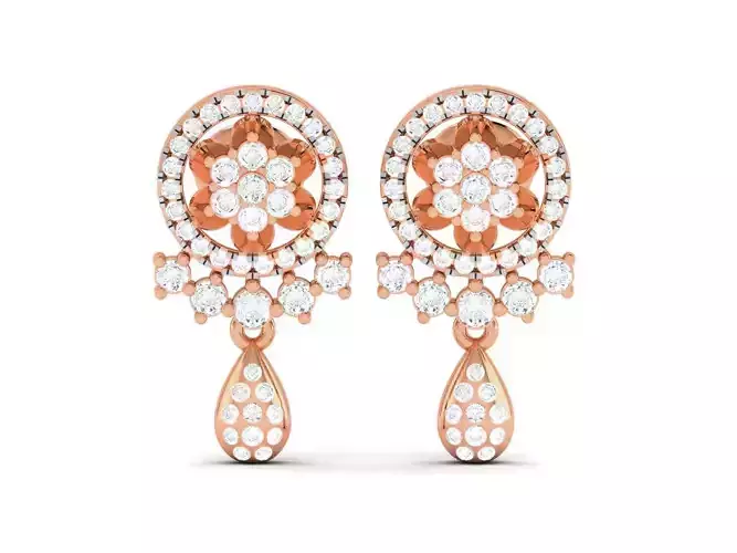 Diamond Studs Earrings 3dm render details