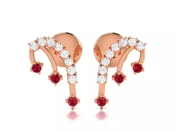 Diamond Studs Earrings 3dm render details