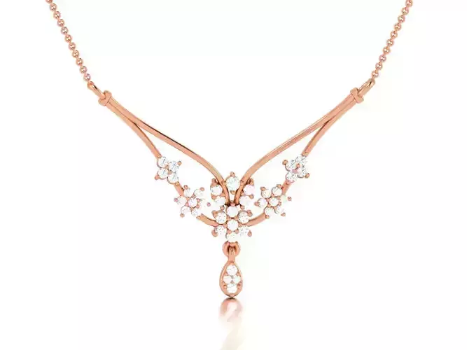 Diamond Pendant Necklace 3dm render details