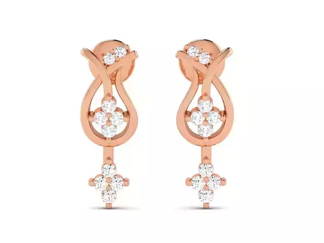 Diamond Studs Earrings 3dm render details