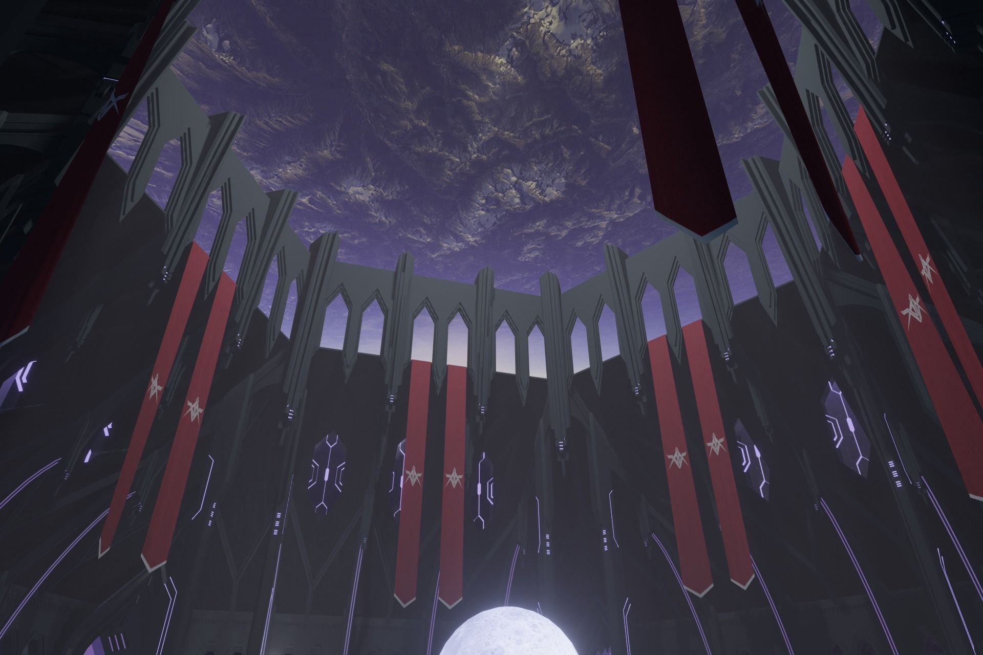 Sci-fi Congress Hall interior 3D model_5