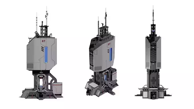 Sci-fi Tower building 3D model