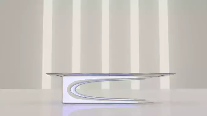 Futuristic Metal Table with Blue LED Lighting Free low-poly 3D model