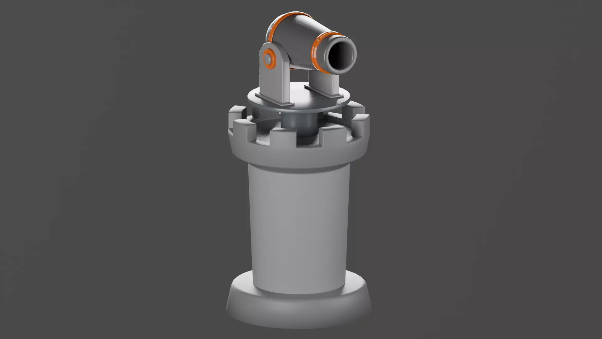Cannon on Tower 3D 3D model_0