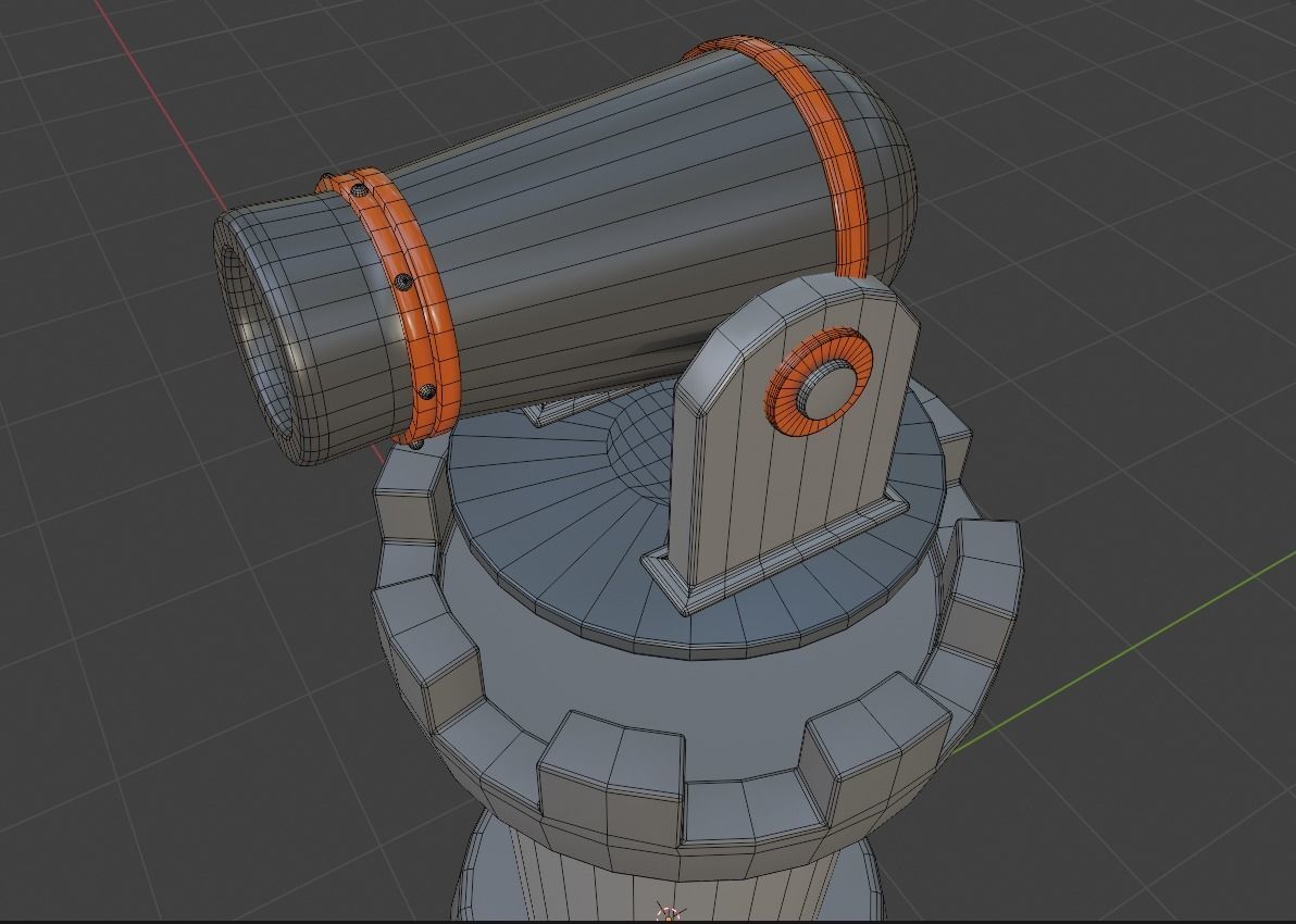 Cannon on Tower 3D 3D model_4