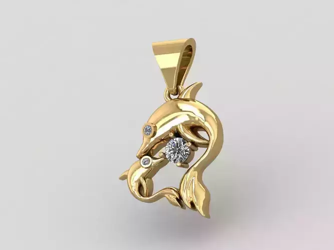 Two Dolphins penants Sea animals