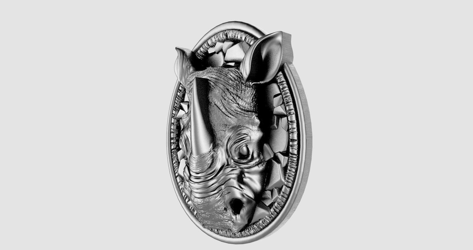 Rhinoceros Pendant  3D print model_5