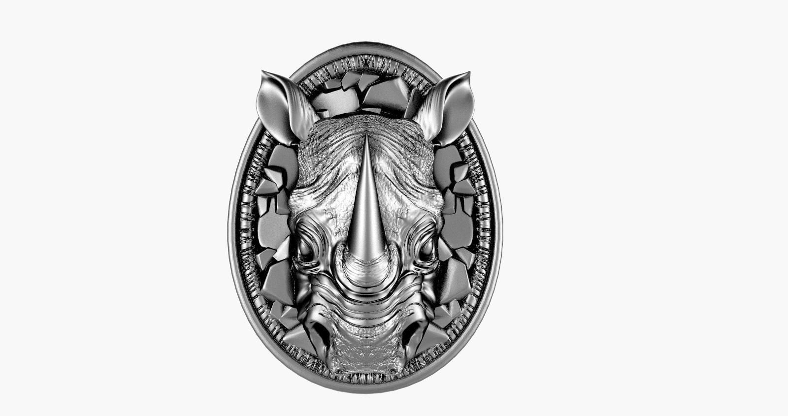 Rhinoceros Pendant  3D print model_4