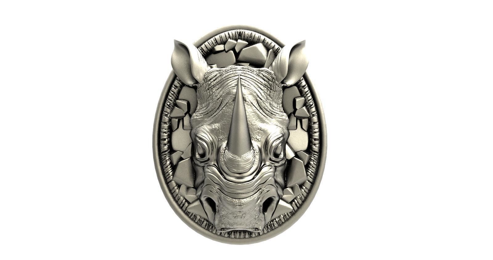 Rhinoceros Pendant  3D print model_7