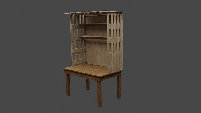 Wooden Workbench Free 3D model