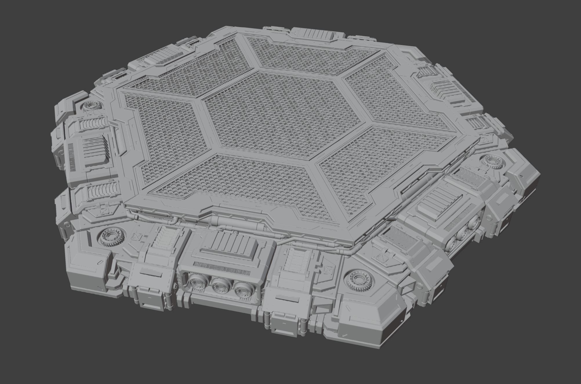 HD Mech Bases - Hexagon 3D print model_3