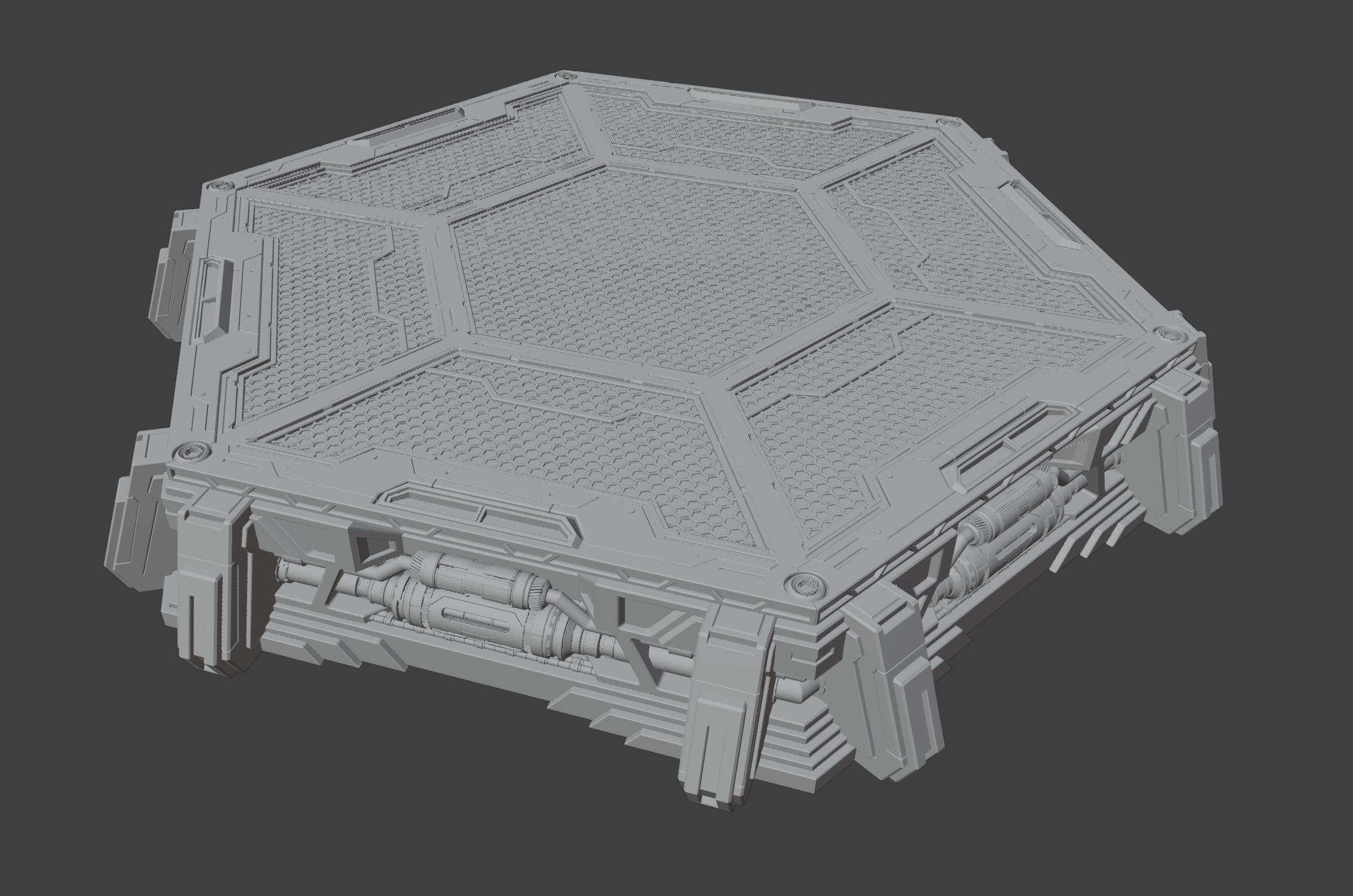 HD Mech Bases - Hexagon 3D print model_4