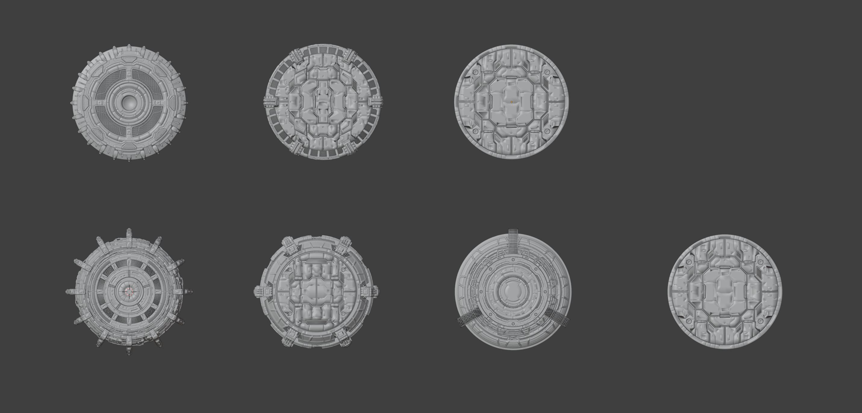 HD Mech Bases - Round 3D print model_6