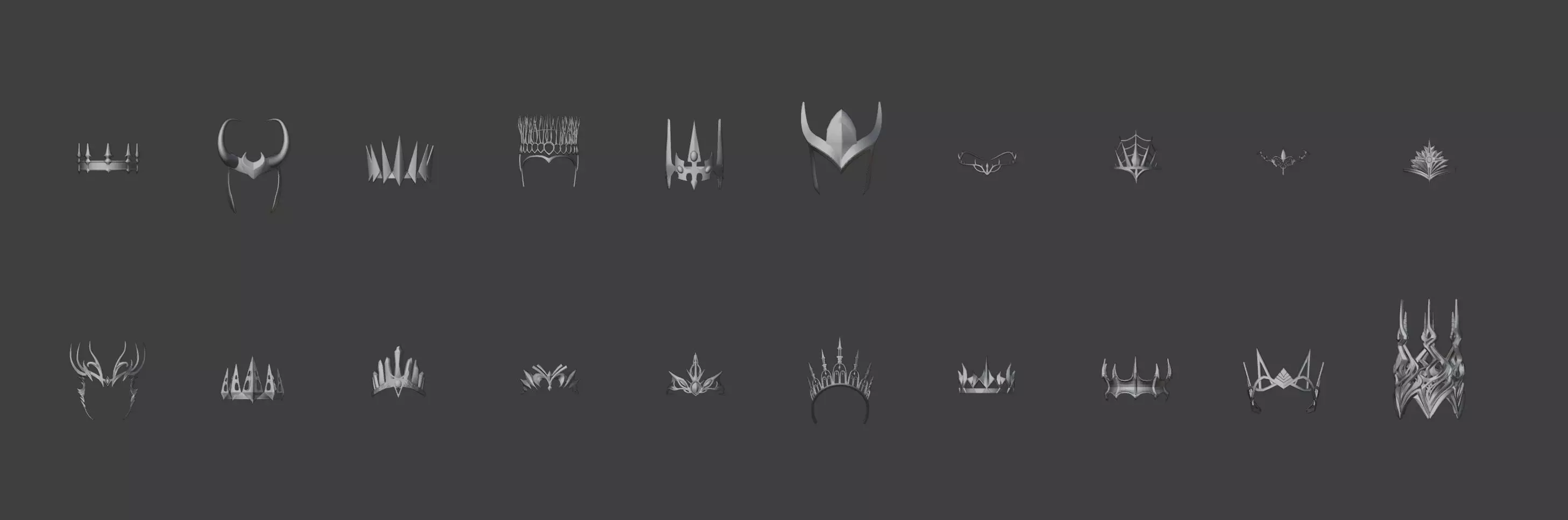 Fantasy crown 3D model_0