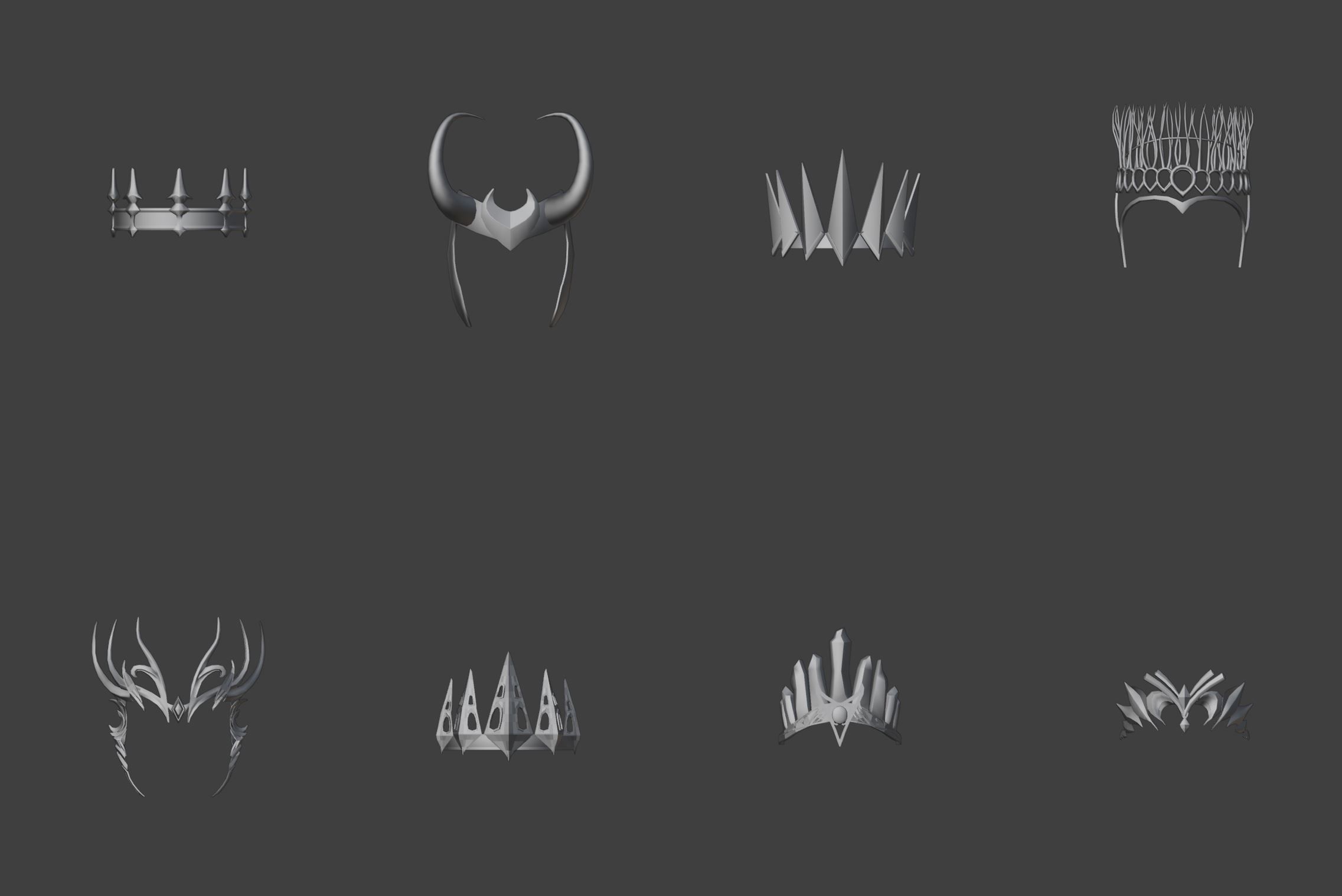 Fantasy crown 3D model_1