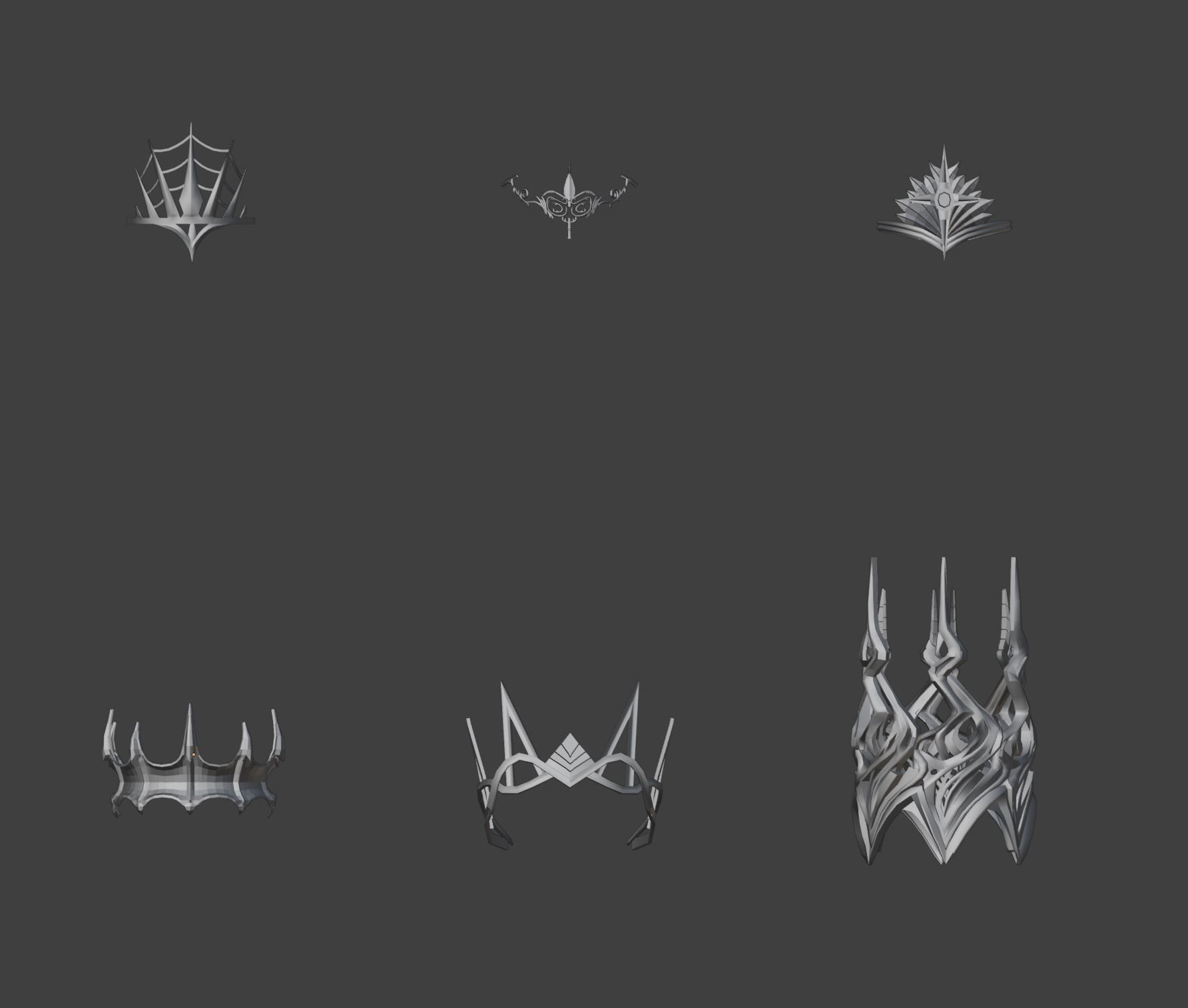 Fantasy crown 3D model_3