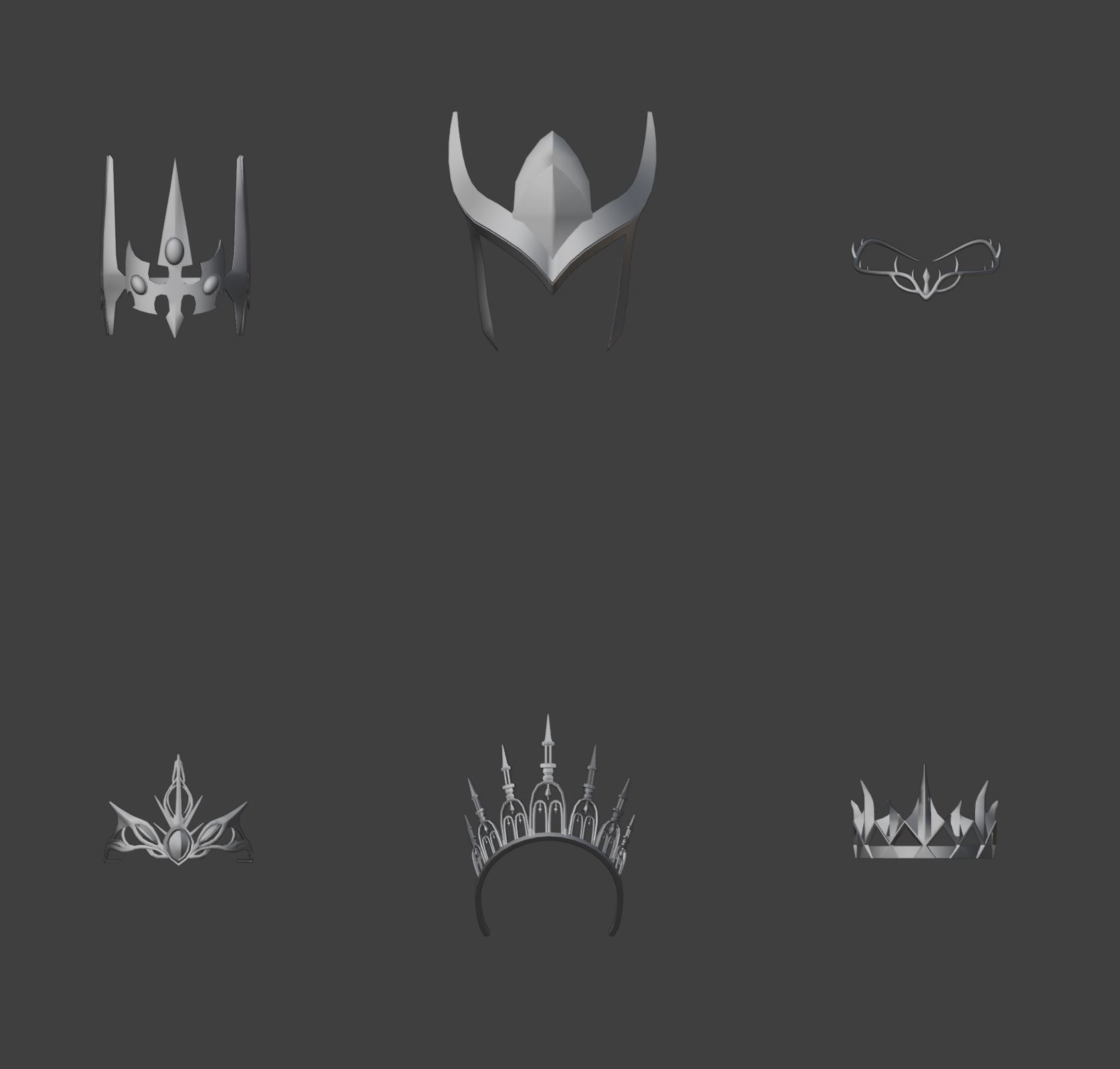 Fantasy crown 3D model_2