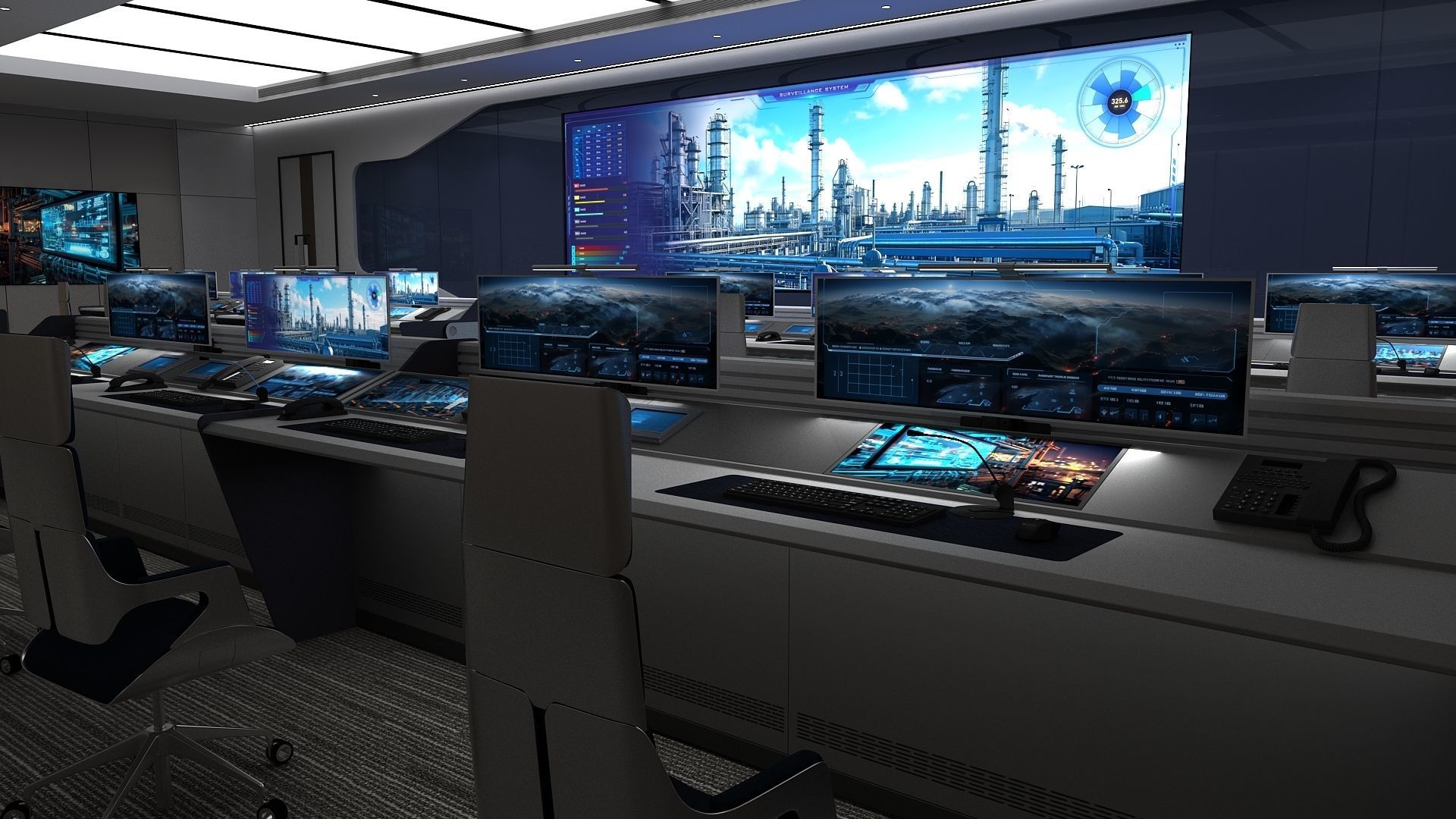 modern control room 3D model_7