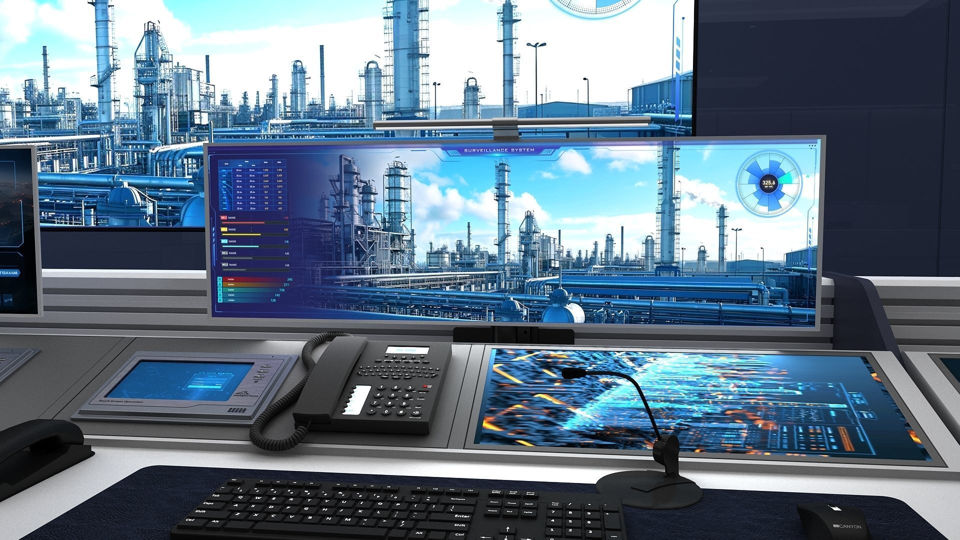 modern control room 3D model_8