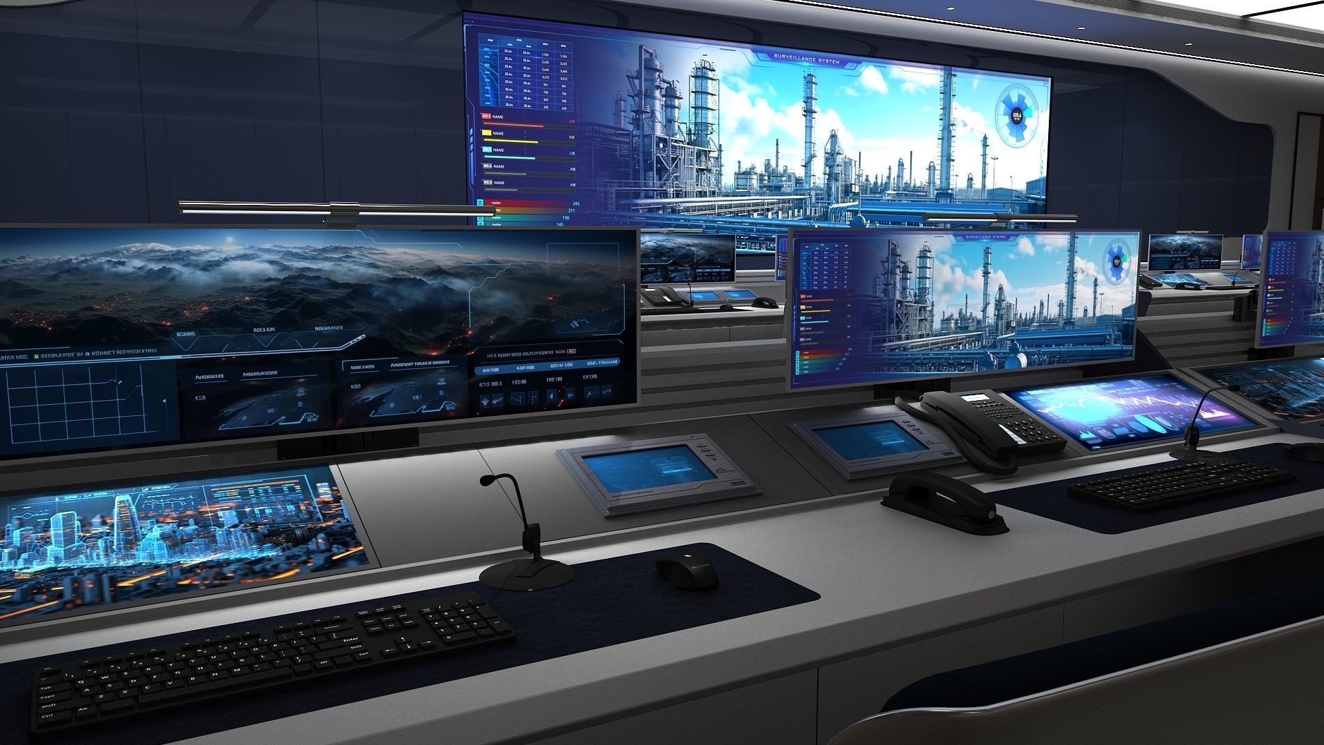 modern control room 3D model_1