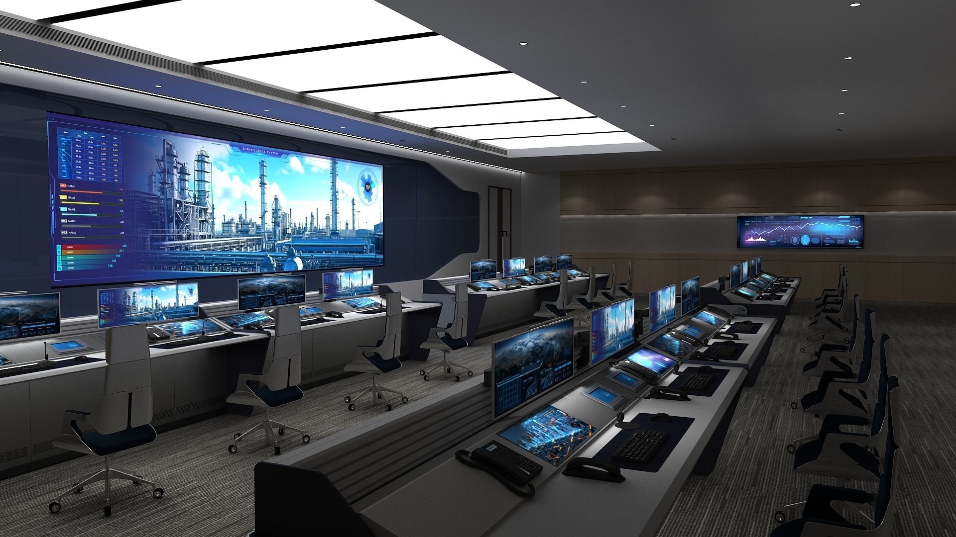 modern control room 3D model_2