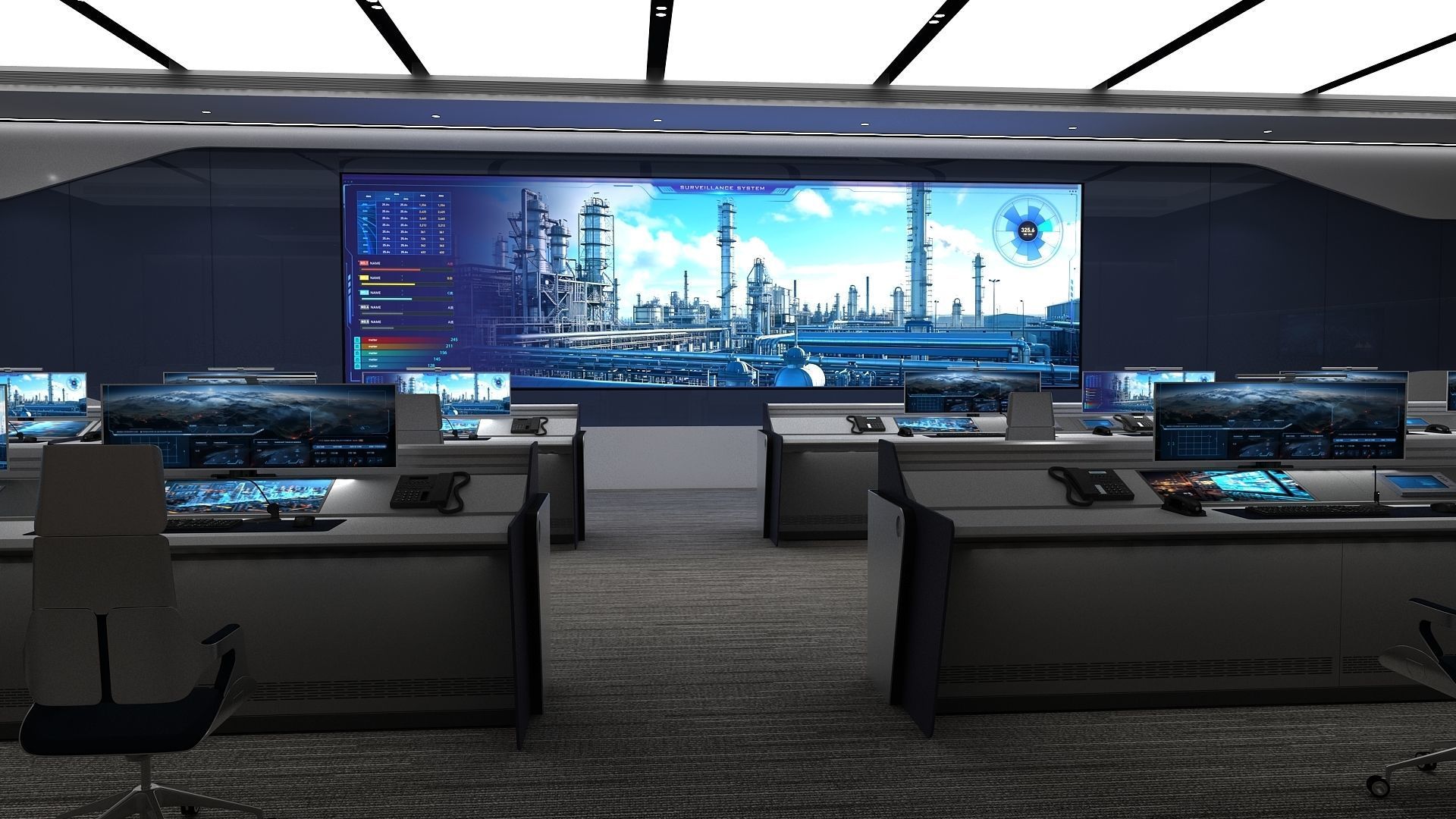 modern control room 3D model_3