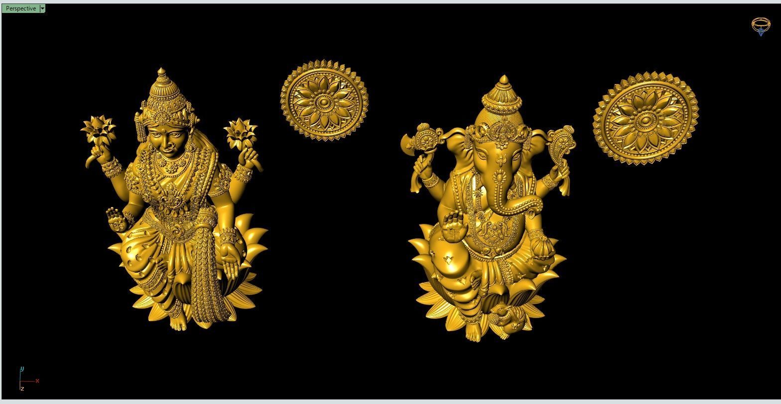 Lakshmi Ganesh set4 Artwork-23 3D print model_2