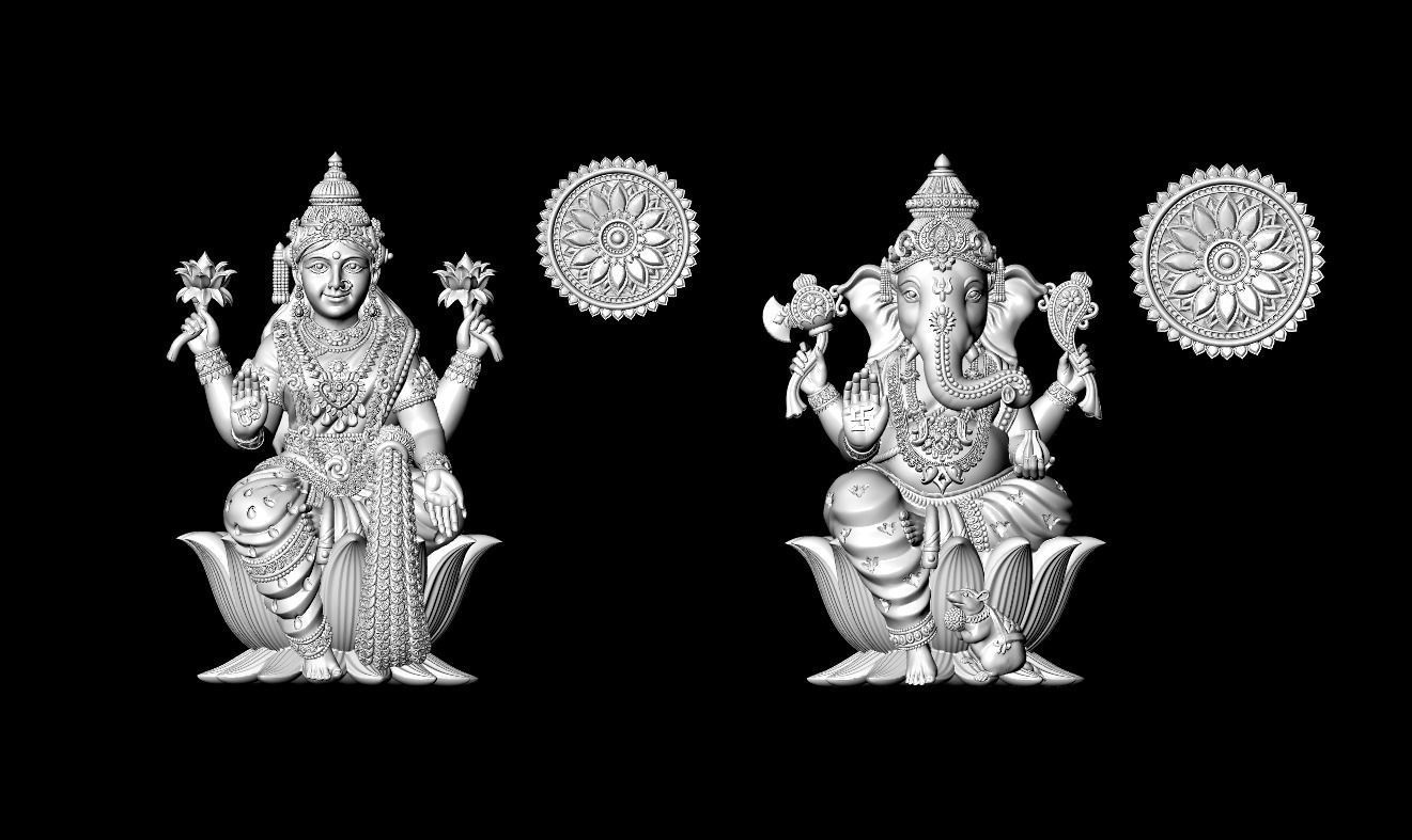 Lakshmi Ganesh set4 Artwork-23 3D print model_12