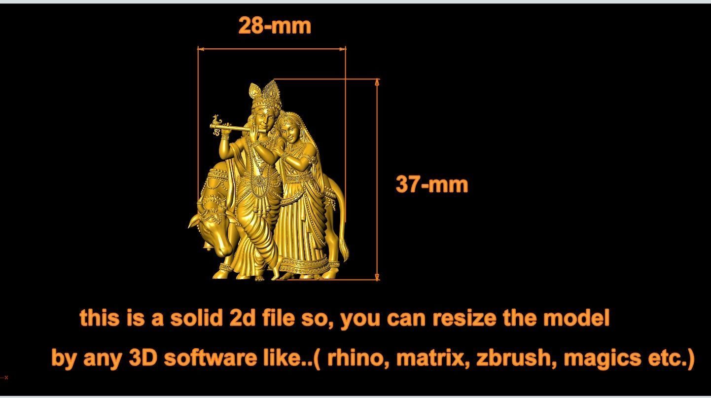 Radhakrishna Artwork-24 3D print model_2