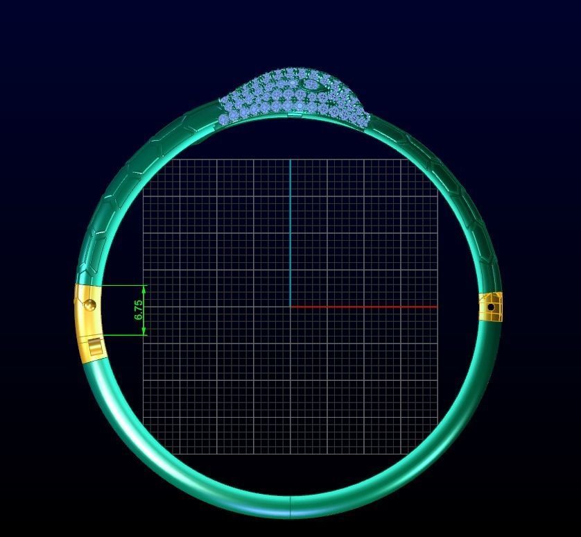 Snake Bracelate  3D print model_5