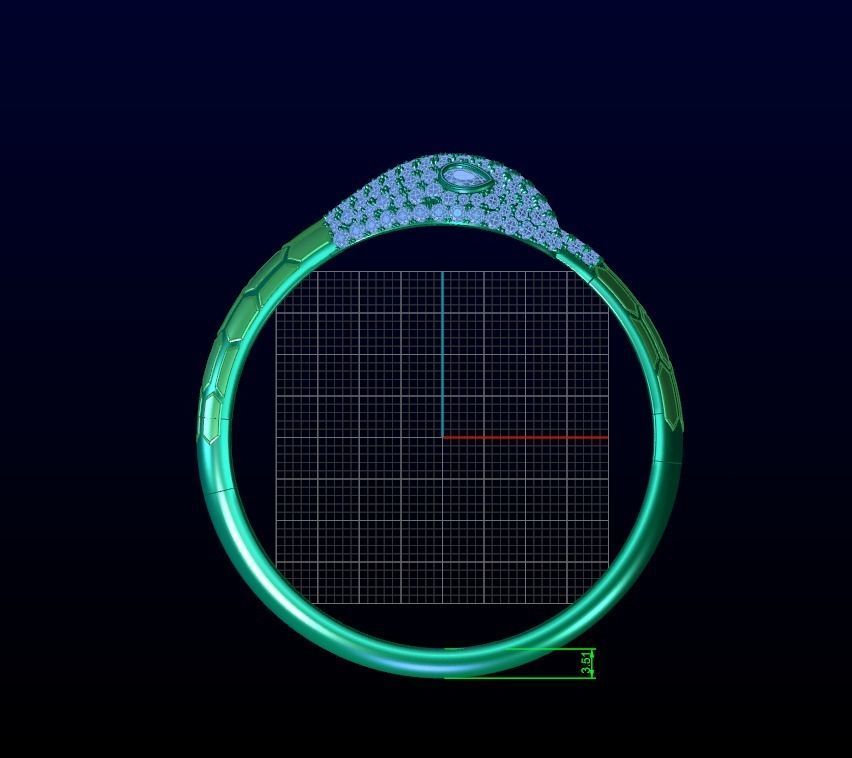 Snake Bracelate  3D print model_3