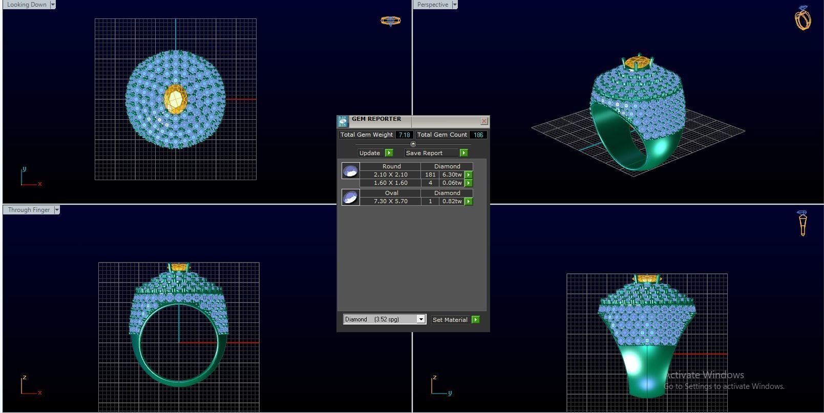 Diamond Ring 3D print model_2