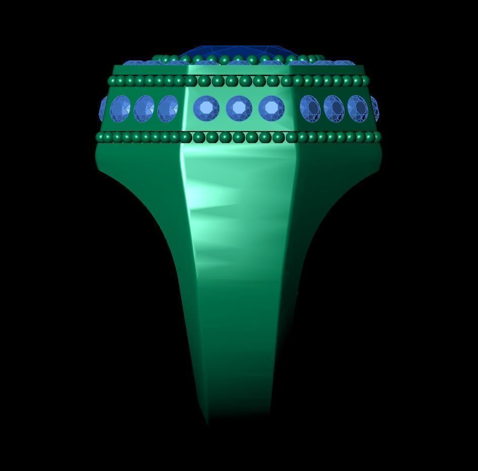 Octagonal Men Ring 3D print model_13