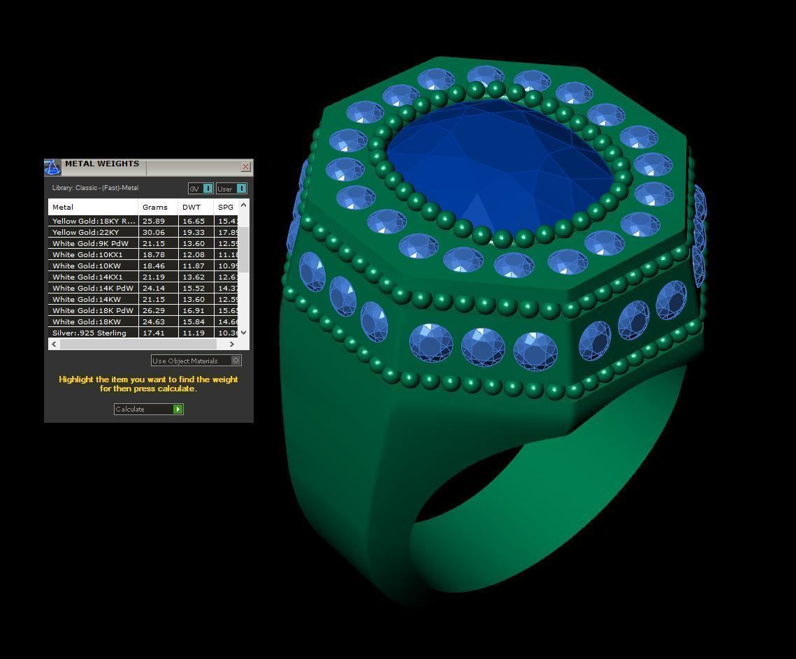 Octagonal Men Ring 3D print model_10