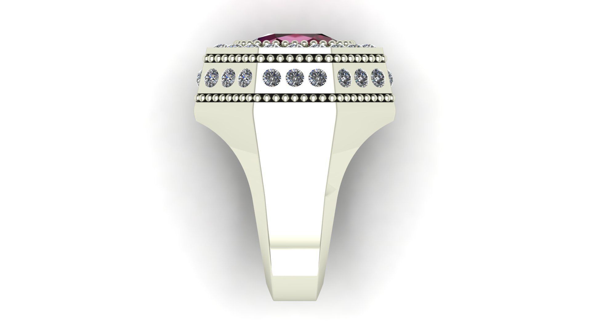 Octagonal Men Ring 3D print model_5