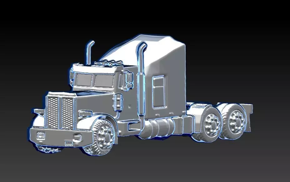 Hollow Semi Trailer Truck Pendant Necklace Jewelry 3D print model