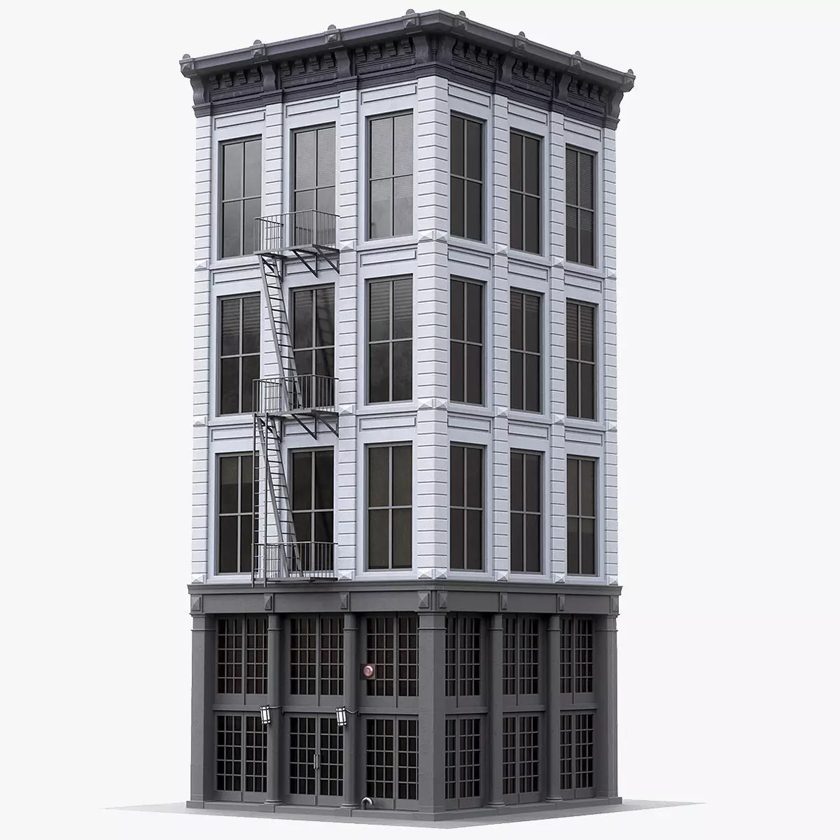 Tenement building Low-poly 3D model