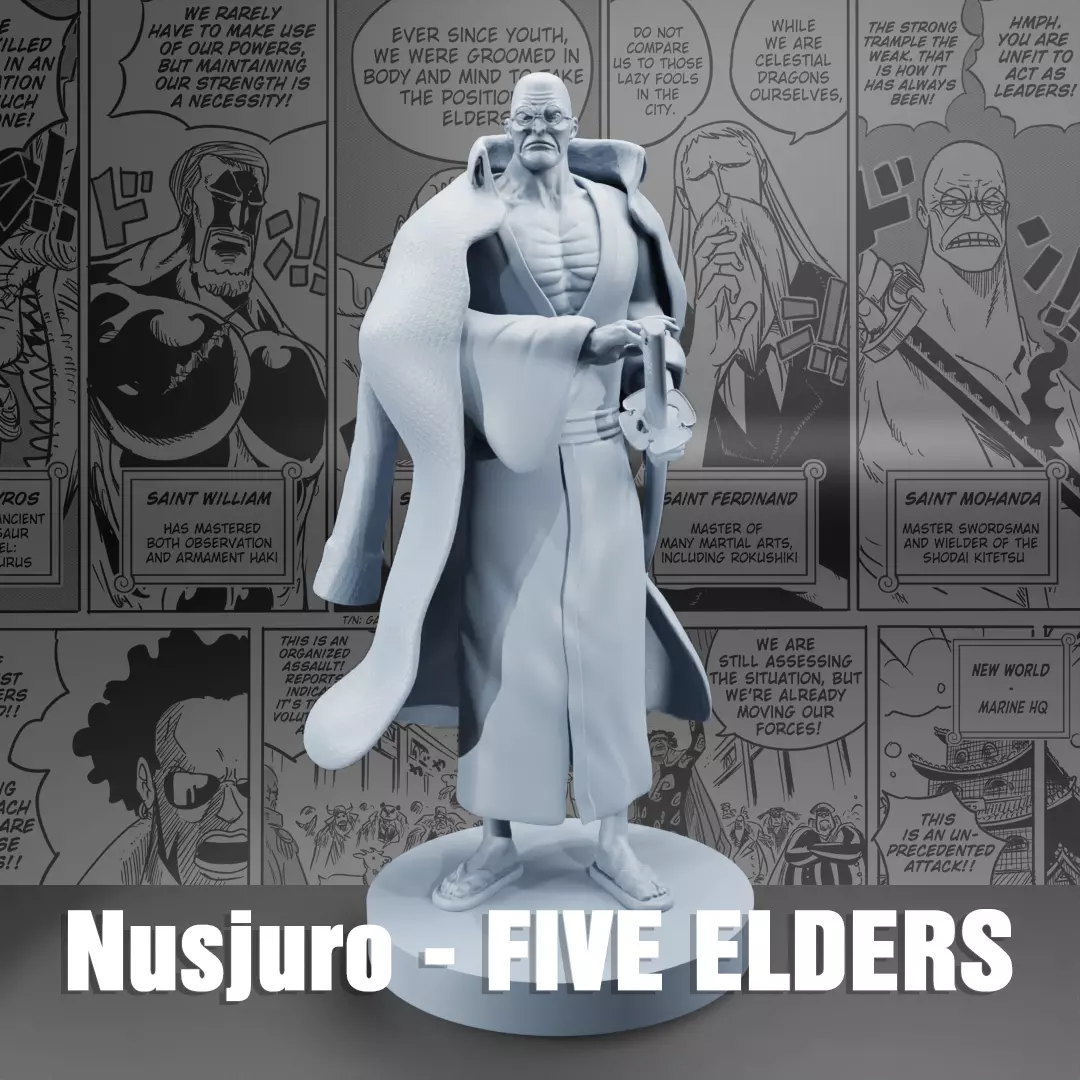 NUSJURO - FIVE ELDERS - ONE PIECE - 3d print 3D print model