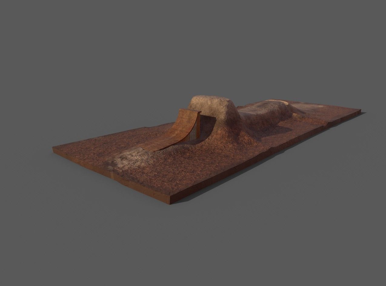 SLOPE RUNOFF JUMP Low-poly 3D model_2