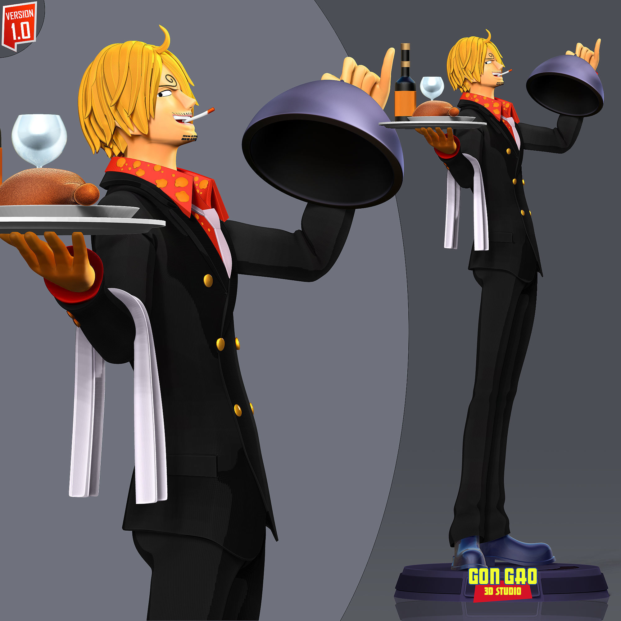 Sanji - One Piece Fanart 3D print model_4