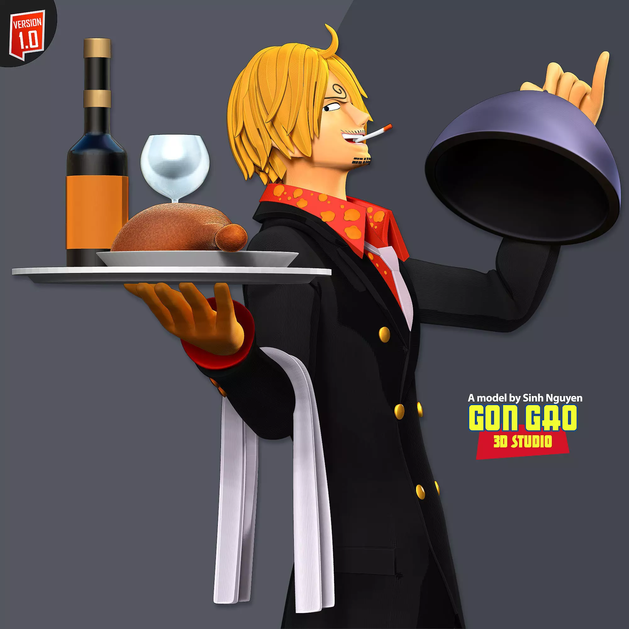 Sanji - One Piece Fanart 3D print model_0