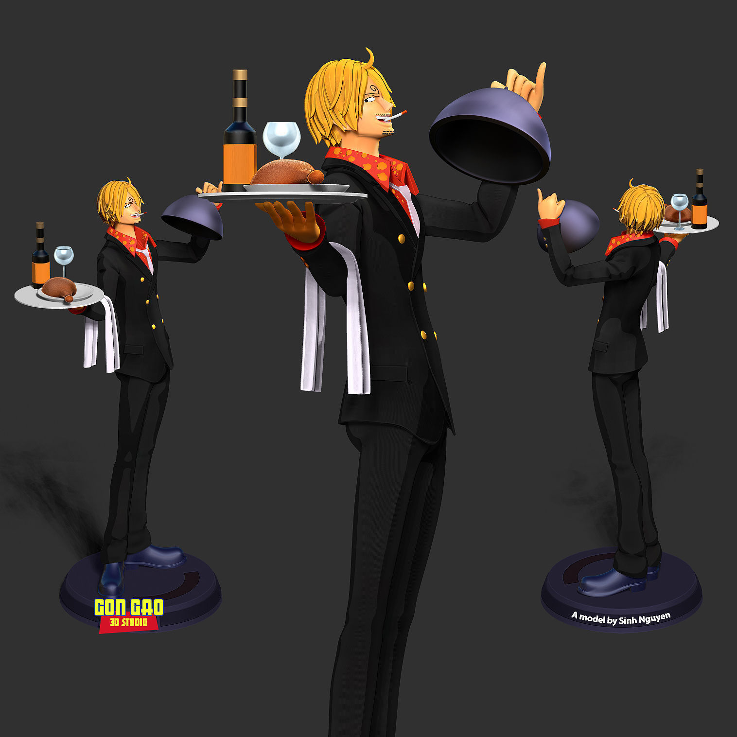 Sanji - One Piece Fanart 3D print model_1