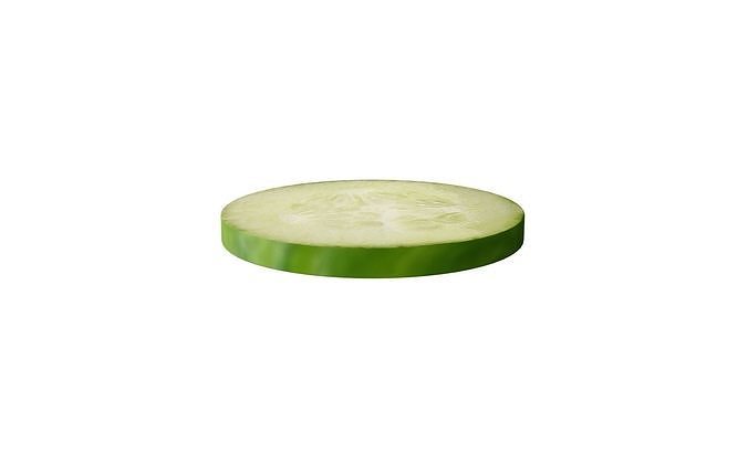 Prop13 A Slice of Cucumber Low-poly 3D model 2
