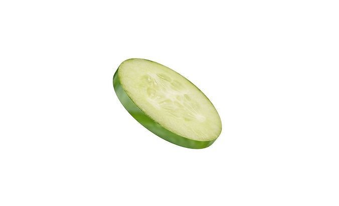 Prop13 A Slice of Cucumber Low-poly 3D model 5